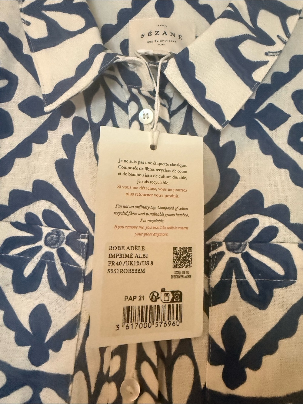 🌿Sezane Adele dress in Albi print - size 40 or US 6 - NWT - Picture 10 of 15